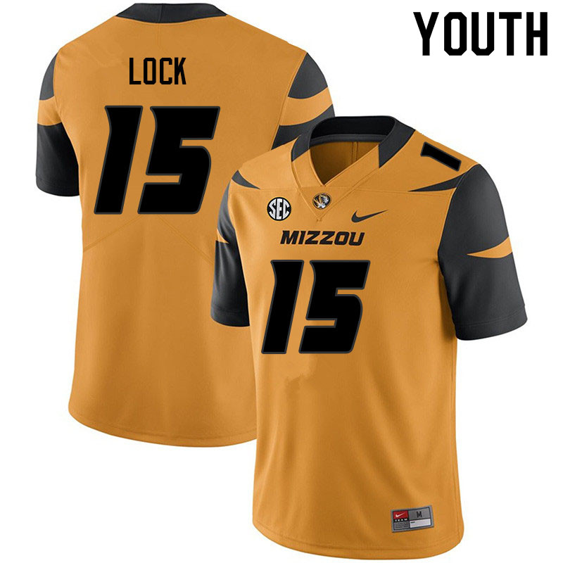 Youth #15 Tommy Lock Missouri Tigers College Football Jerseys Sale-Yellow